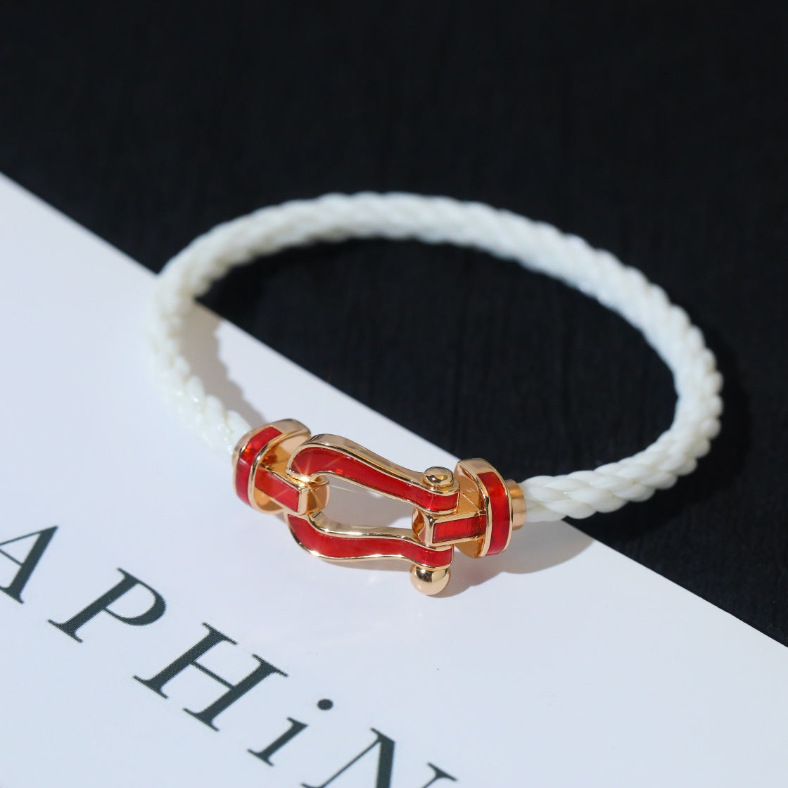 [AuraEcho Jewelry]FORCE 10 WHITE TEXTILE DIAMOND PAVED