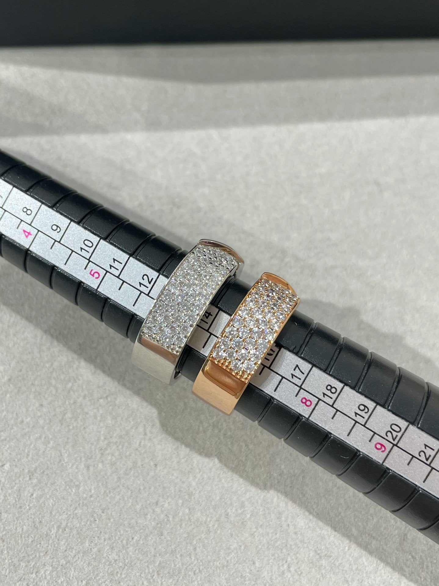[AuraEcho Jewelry]LIENS EVIDENCE PINK GOLD DIAMOND PAVED RING