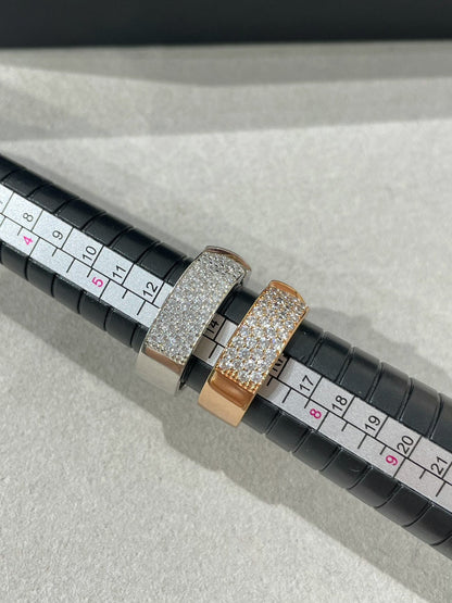 [AuraEcho Jewelry]LIENS EVIDENCE PINK GOLD DIAMOND PAVED RING