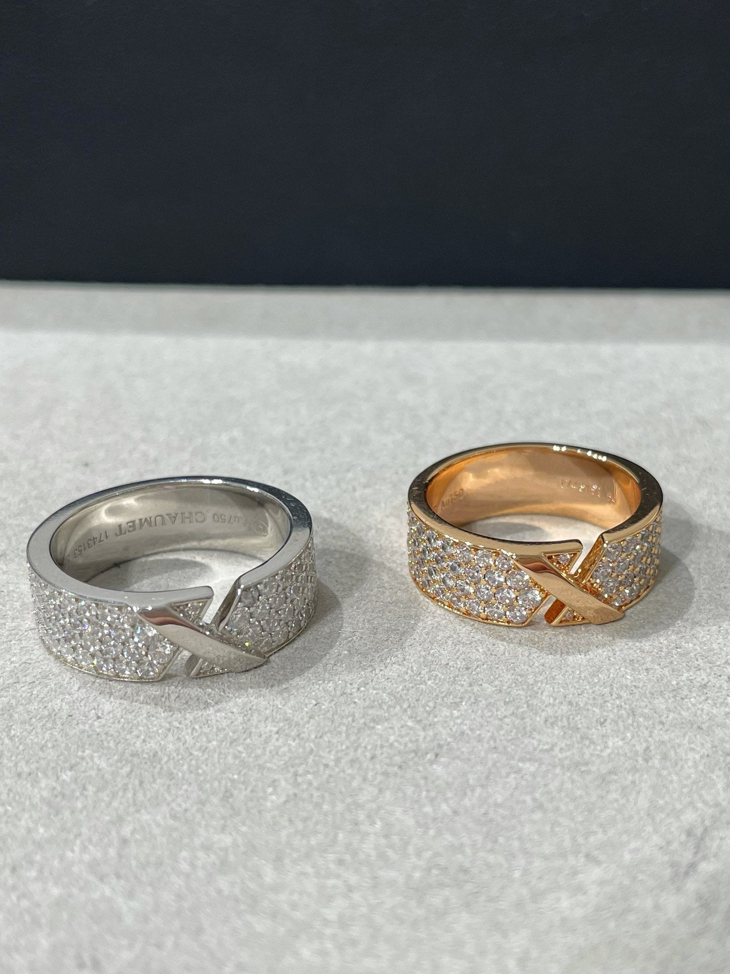 [AuraEcho Jewelry]LIENS EVIDENCE PINK GOLD DIAMOND PAVED RING