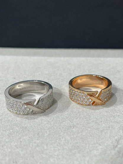 [AuraEcho Jewelry]LIENS EVIDENCE PINK GOLD DIAMOND PAVED RING