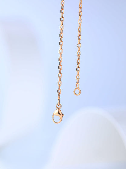 [AuraEcho Jewelry]H CAGE PINK GOLD NECKLACE