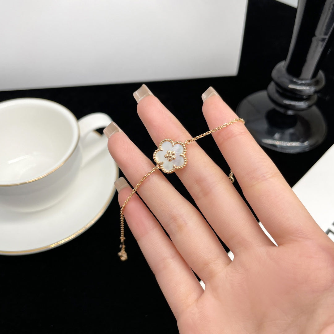 [AuraEcho Jewelry]LUCKY SPRING ROSE GOLD MOP BRACELET