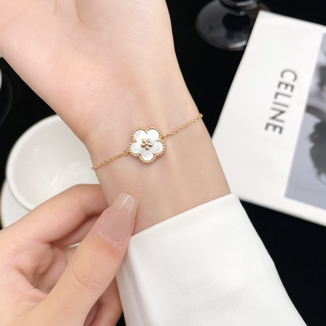 [AuraEcho Jewelry]LUCKY SPRING ROSE GOLD MOP BRACELET