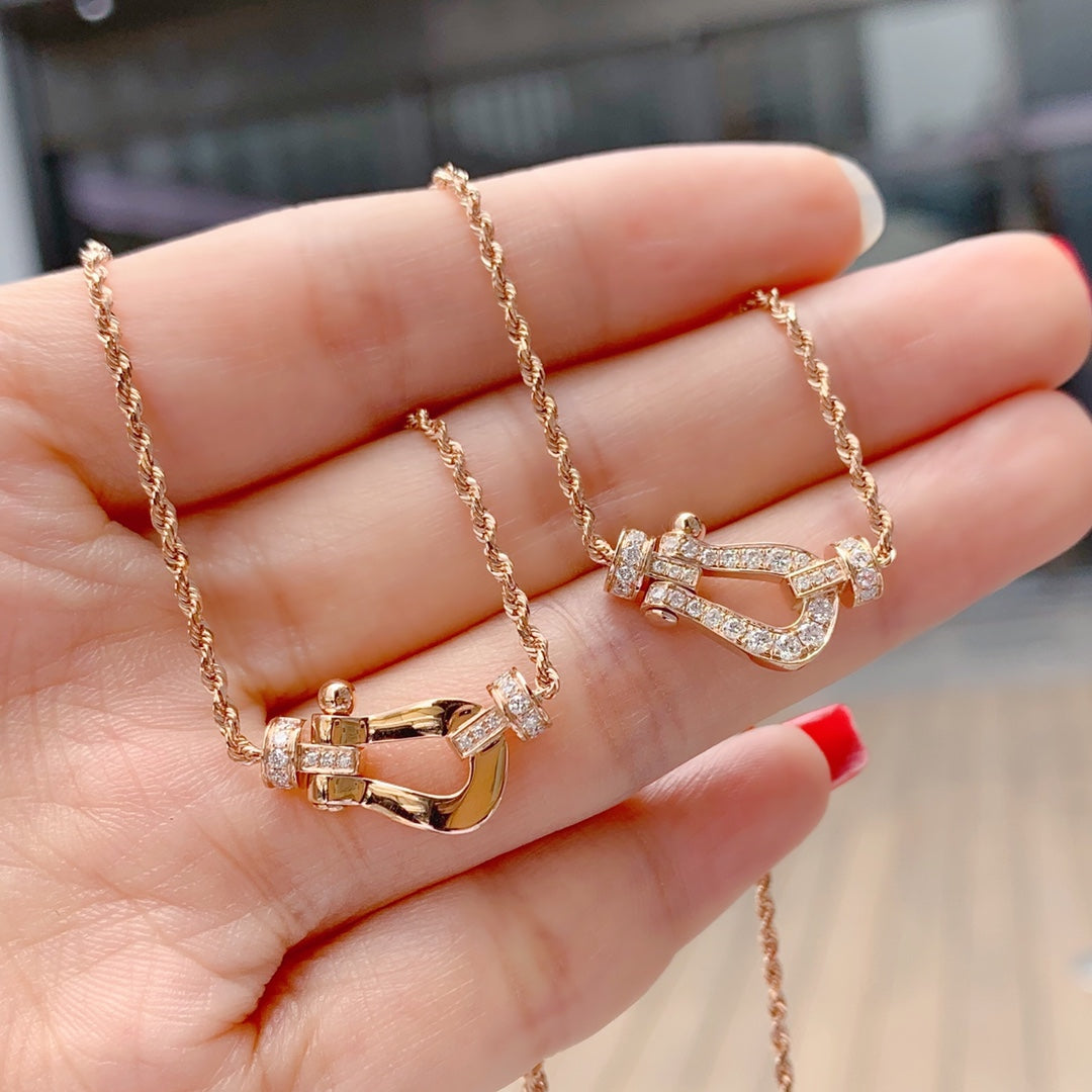 [AuraEcho Jewelry]FORCE 10 PINK GOLD DIAMOND NECKLACE