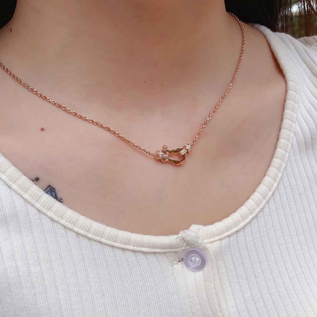 [AuraEcho Jewelry]FORCE 10 PINK GOLD DIAMOND NECKLACE