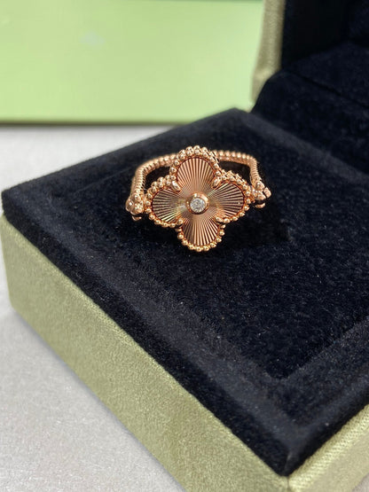 [AuraEcho Jewelry]CLOVER RIVERSIBLE ROSE GOLD RING