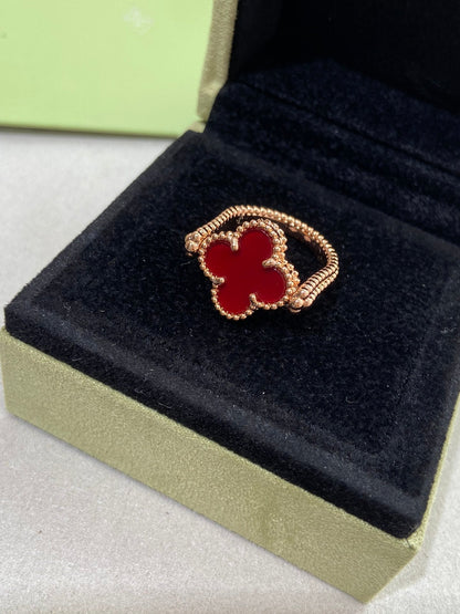 [AuraEcho Jewelry]CLOVER RIVERSIBLE ROSE GOLD RING
