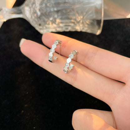 [AuraEcho Jewelry]BEE LOVE DIAMOND HOOP EARRINGS