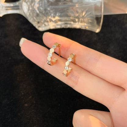 [AuraEcho Jewelry]BEE LOVE DIAMOND HOOP EARRINGS