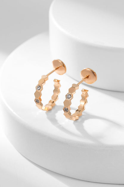 [AuraEcho Jewelry]BEE LOVE DIAMOND HOOP EARRINGS