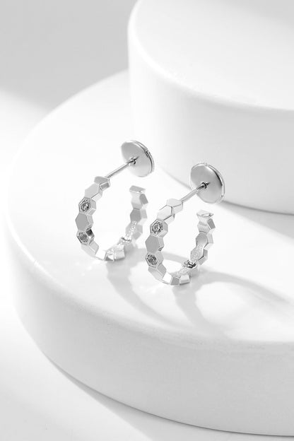 [AuraEcho Jewelry]BEE LOVE DIAMOND HOOP EARRINGS