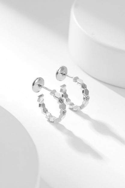 [AuraEcho Jewelry]BEE LOVE DIAMOND HOOP EARRINGS