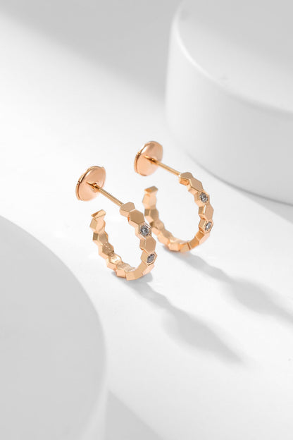 [AuraEcho Jewelry]BEE LOVE DIAMOND HOOP EARRINGS