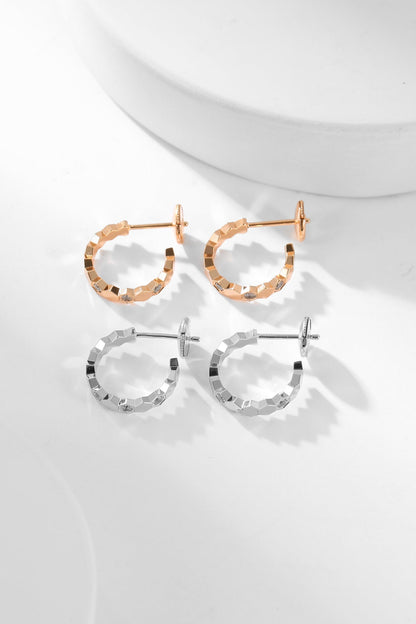 [AuraEcho Jewelry]BEE LOVE DIAMOND HOOP EARRINGS