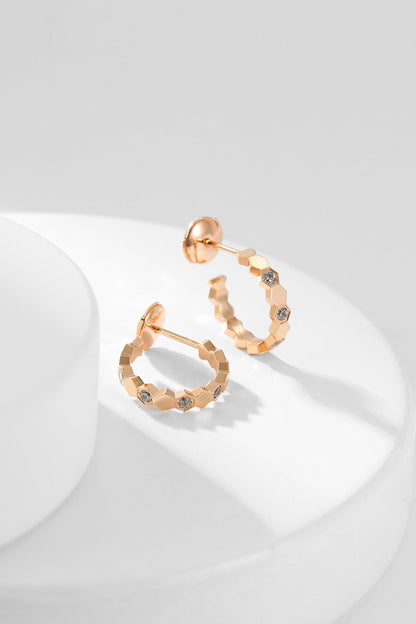 [AuraEcho Jewelry]BEE LOVE DIAMOND HOOP EARRINGS