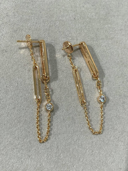 [AuraEcho Jewelry]CHAINE CHAOS DIAMOND DROP EARRINGS