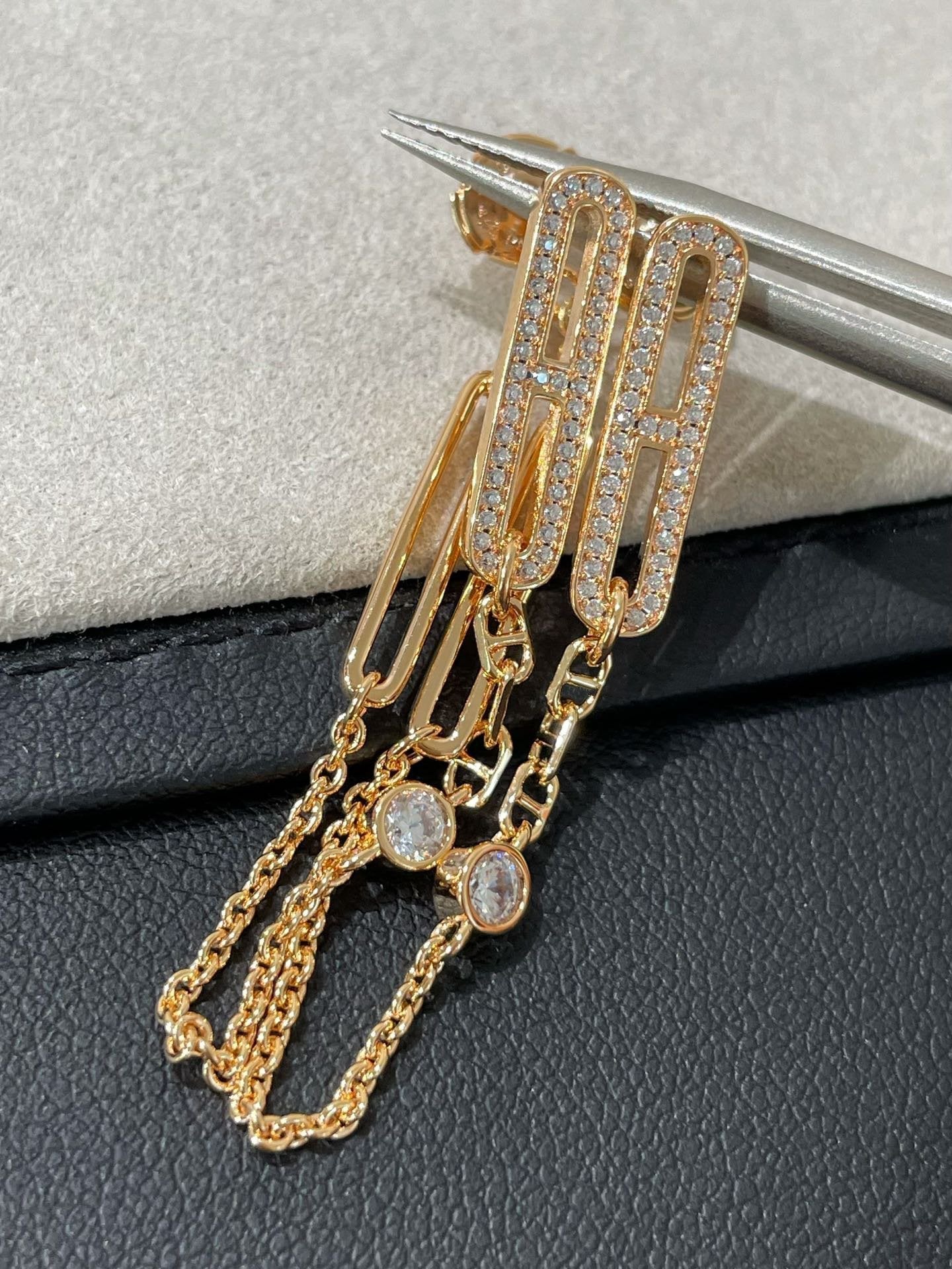 [AuraEcho Jewelry]CHAINE CHAOS DIAMOND DROP EARRINGS