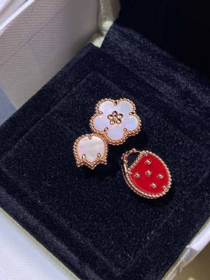 [AuraEcho Jewelry]LUCKY 3 MOTIF ROSE GOLD RING