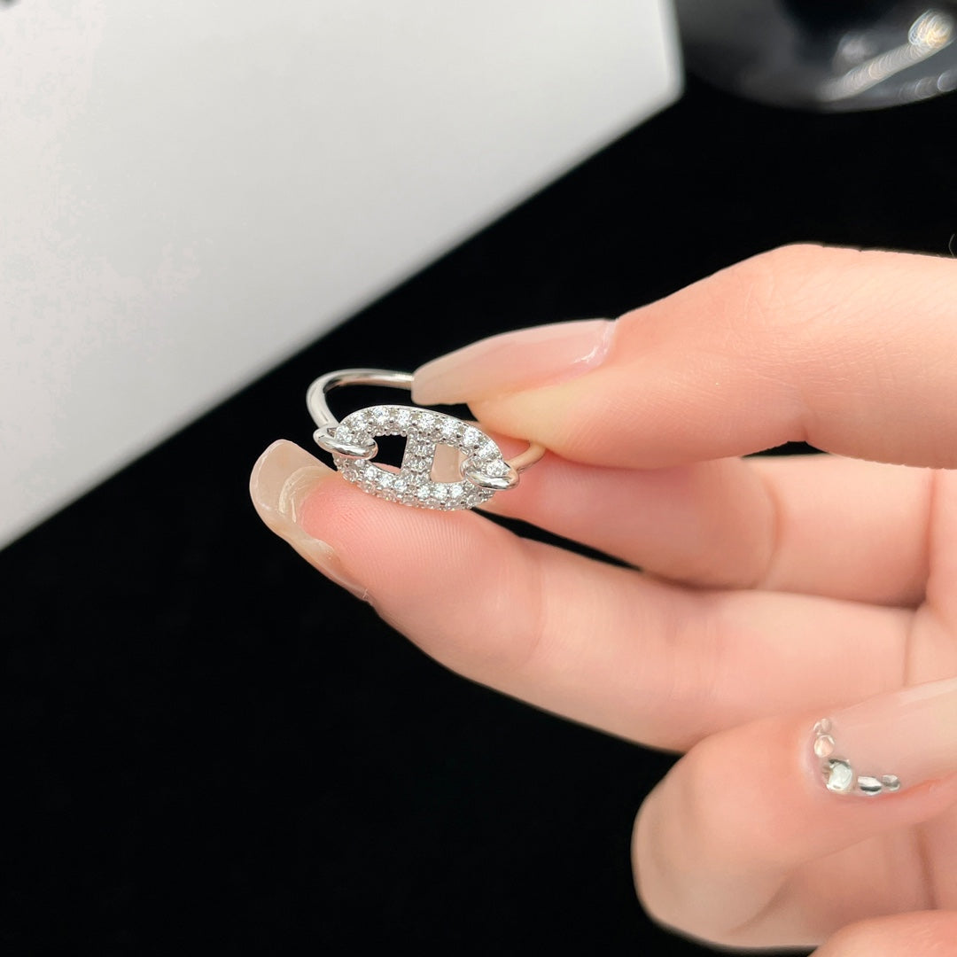[AuraEcho Jewelry]RONDE SMALL SILVER DIAMOND RING