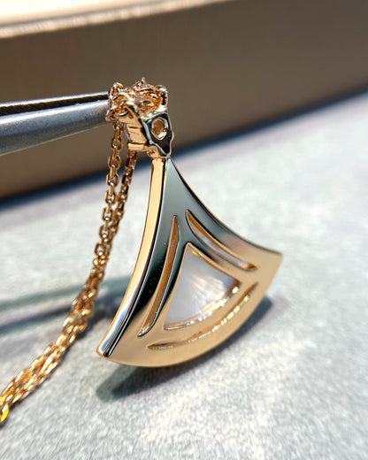 [AuraEcho Jewelry]DREAM MOP DIAMOND PAVED PINK GOLD NECKLACE