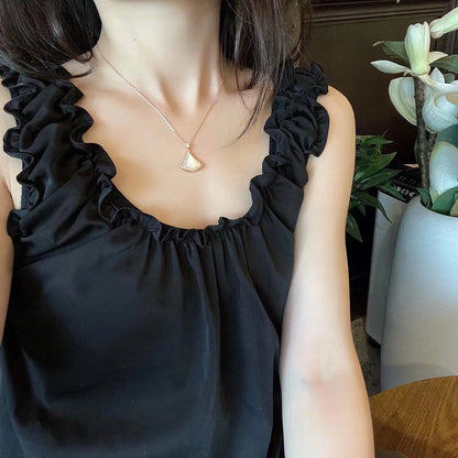 [AuraEcho Jewelry]DREAM MOP DIAMOND PAVED PINK GOLD NECKLACE