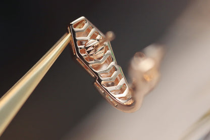 [AuraEcho Jewelry]SERPENT PINK GOLD DIAMOND EARRINGS