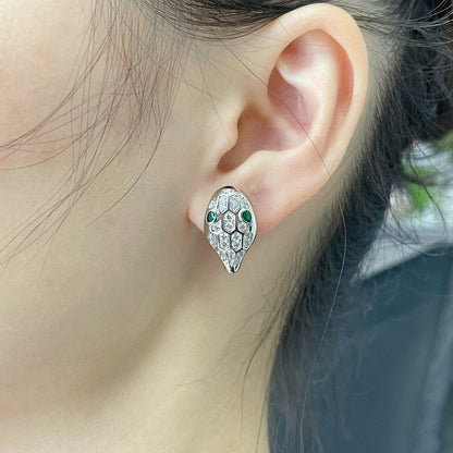 [AuraEcho Jewelry]SERPENT DIAMOND STUD EARRINGS