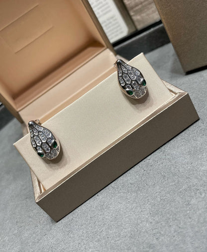 [AuraEcho Jewelry]SERPENT DIAMOND STUD EARRINGS