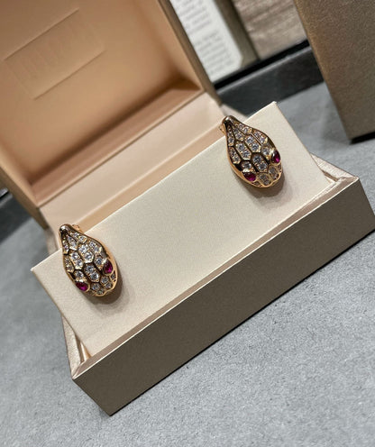 [AuraEcho Jewelry]SERPENT DIAMOND STUD EARRINGS
