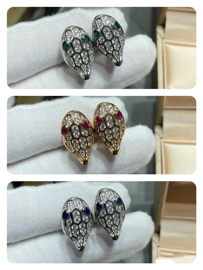 [AuraEcho Jewelry]SERPENT DIAMOND STUD EARRINGS