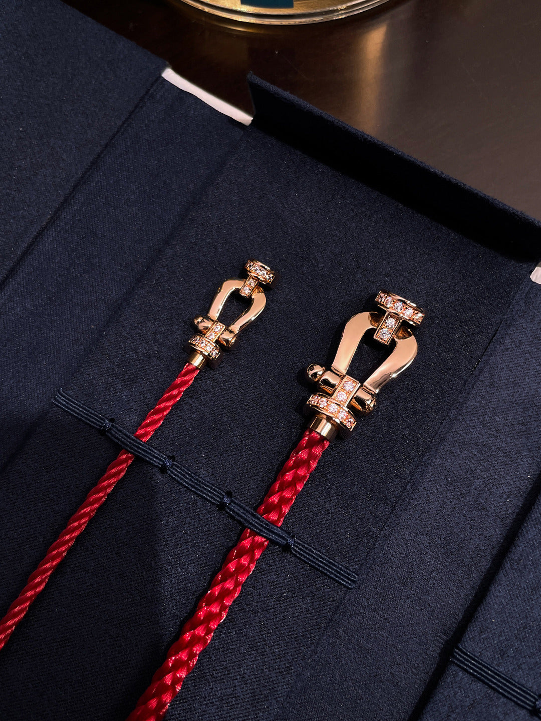 [AuraEcho Jewelry]FORCE 10 HALF DIAMOND PINK GOLD RED CORDERI LARGE AND MEDIUM MODEL