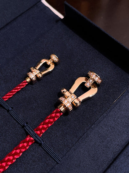 [AuraEcho Jewelry]FORCE 10 HALF DIAMOND PINK GOLD RED CORDERI LARGE AND MEDIUM MODEL