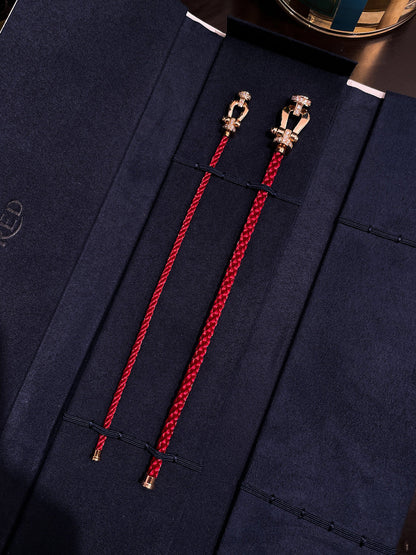 [AuraEcho Jewelry]FORCE 10 HALF DIAMOND PINK GOLD RED CORDERI LARGE AND MEDIUM MODEL
