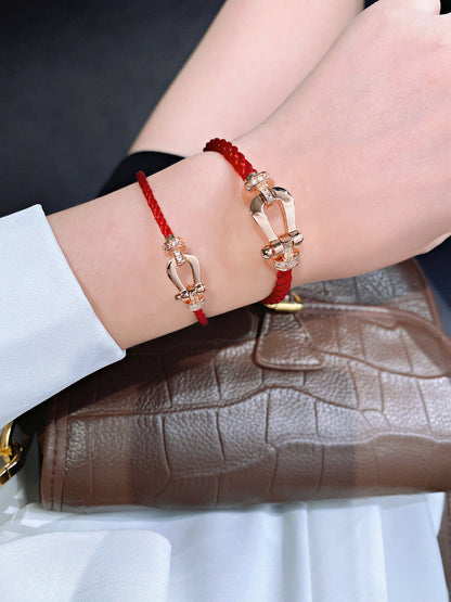 [AuraEcho Jewelry]FORCE 10 HALF DIAMOND PINK GOLD RED CORDERI LARGE AND MEDIUM MODEL