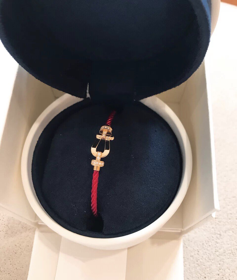 [AuraEcho Jewelry]FORCE 10 HALF DIAMOND PINK GOLD RED CORDERI LARGE AND MEDIUM MODEL