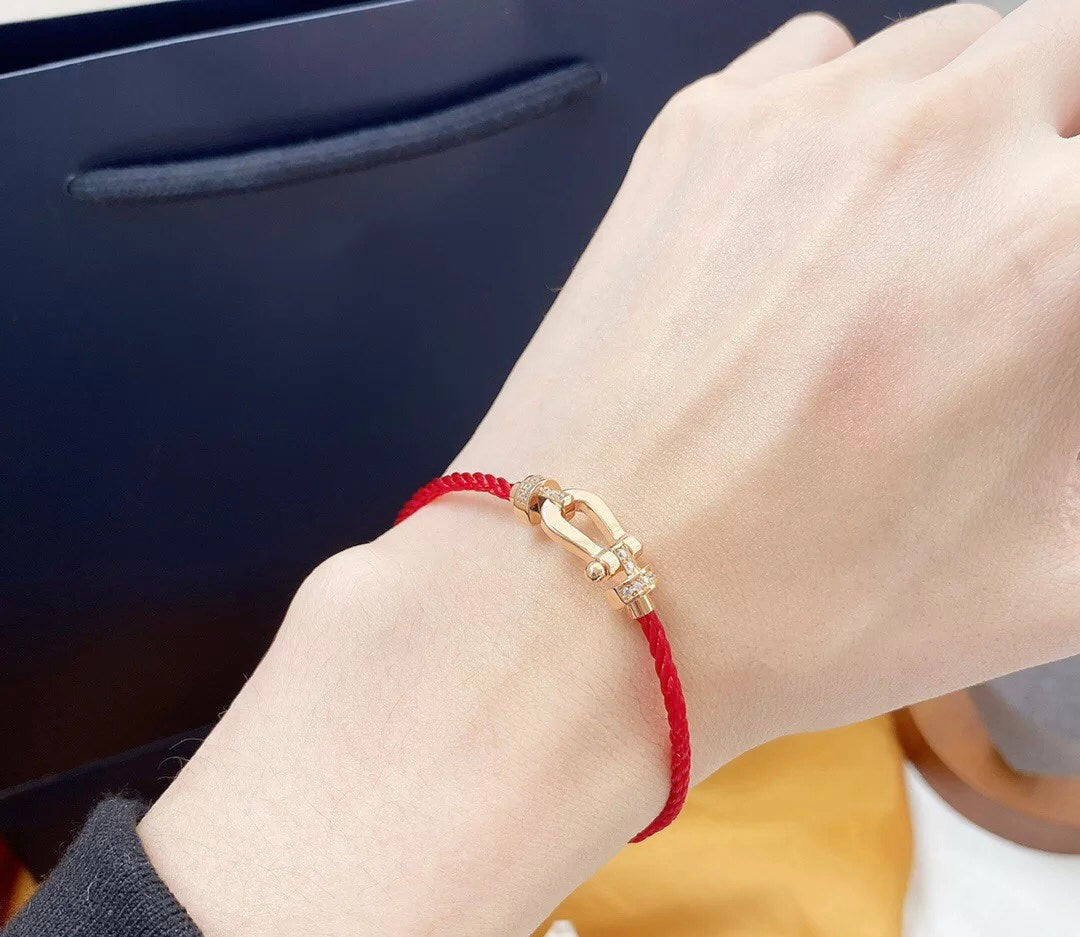 [AuraEcho Jewelry]FORCE 10 HALF DIAMOND PINK GOLD RED CORDERI LARGE AND MEDIUM MODEL