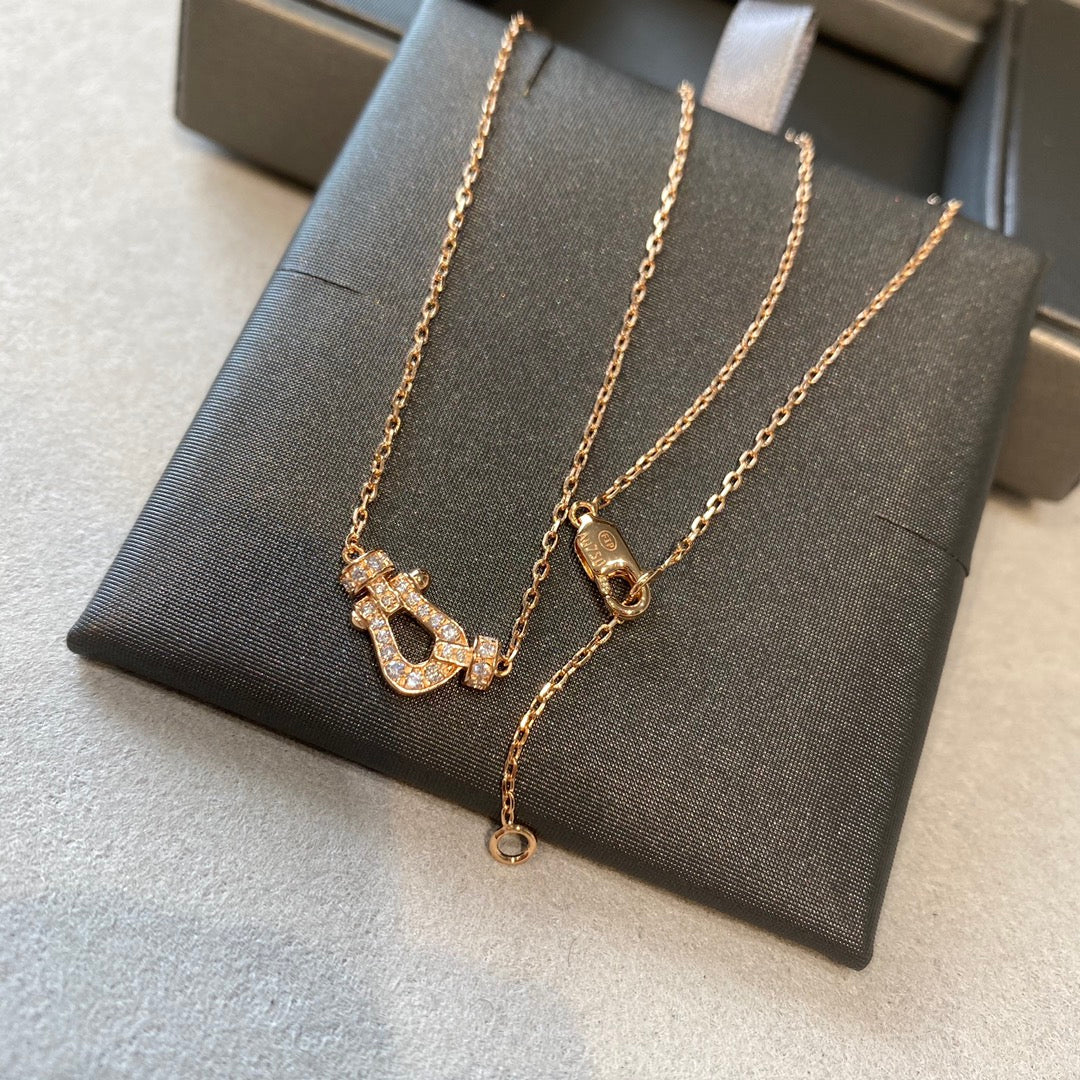 [AuraEcho Jewelry]FORCE 10 DIAMOND PINK GOLD NECKLACE MINI MODEL