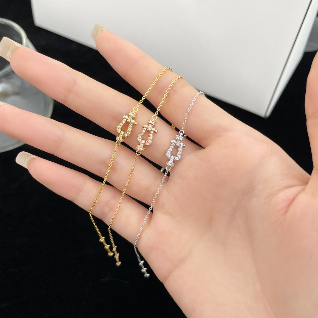 [AuraEcho Jewelry]FORCE 10 FULL DIAMOND BUCKLE CHAIN LINK MINI MODEL