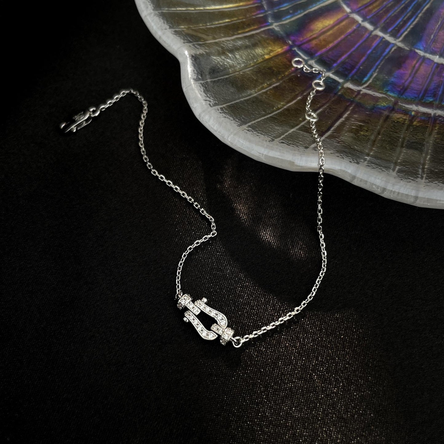 [AuraEcho Jewelry]FORCE 10 FULL DIAMOND BUCKLE CHAIN LINK MINI MODEL