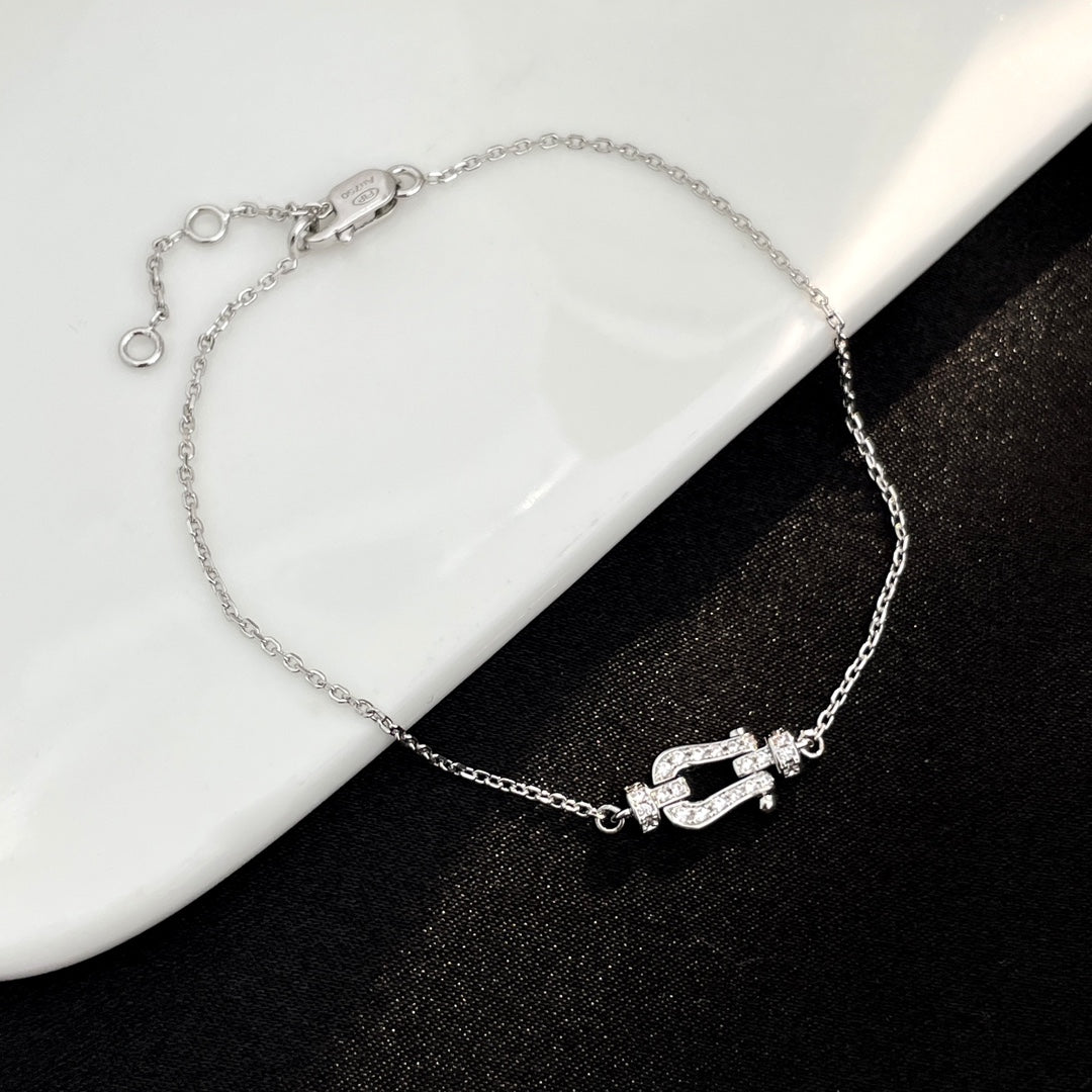 [AuraEcho Jewelry]FORCE 10 FULL DIAMOND BUCKLE CHAIN LINK MINI MODEL