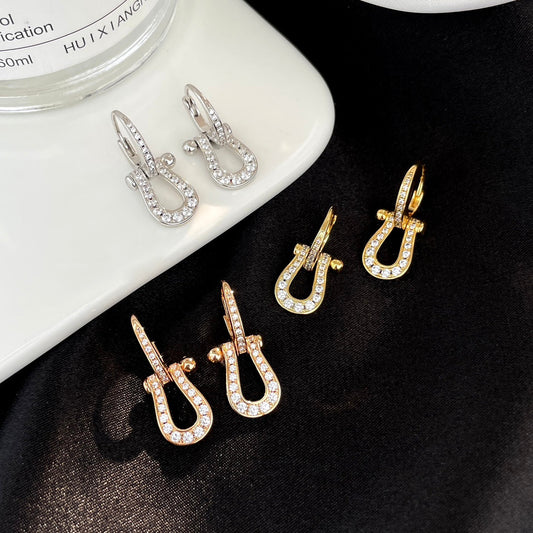 [AuraEcho Jewelry]FORCE 10 FULL DIAMOND DROP EARRINGS MEDIUM MODEL