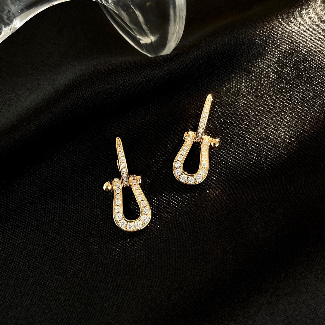 [AuraEcho Jewelry]FORCE 10 FULL DIAMOND DROP EARRINGS MEDIUM MODEL