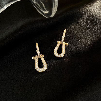 [AuraEcho Jewelry]FORCE 10 FULL DIAMOND DROP EARRINGS MEDIUM MODEL