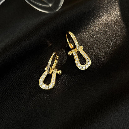 [AuraEcho Jewelry]FORCE 10 FULL DIAMOND DROP EARRINGS MEDIUM MODEL