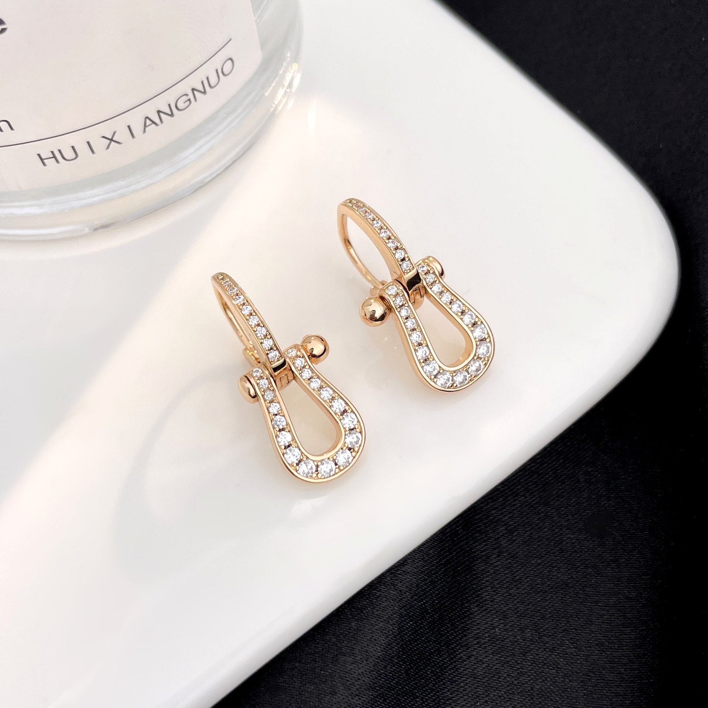 [AuraEcho Jewelry]FORCE 10 FULL DIAMOND DROP EARRINGS MEDIUM MODEL