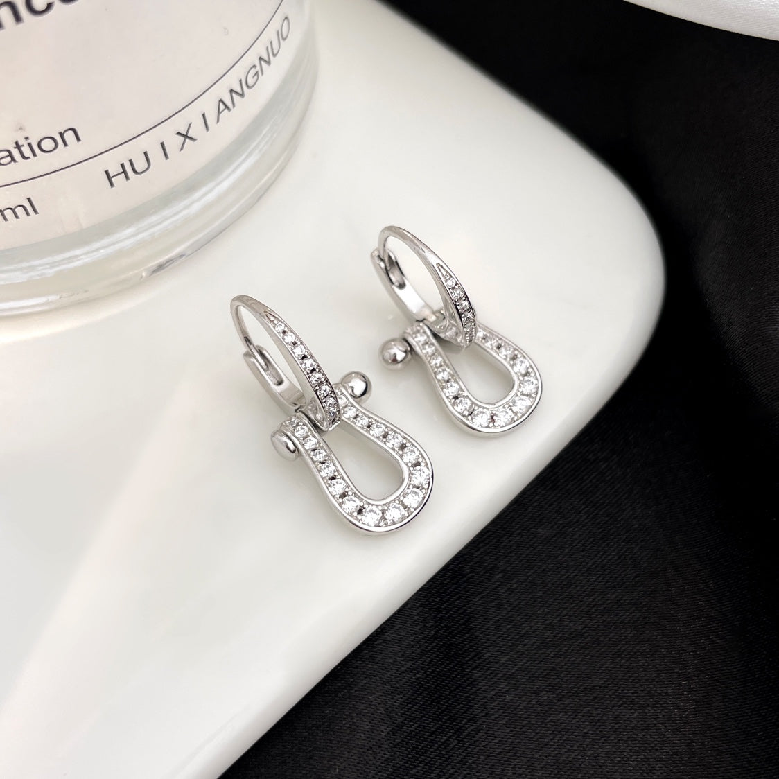 [AuraEcho Jewelry]FORCE 10 FULL DIAMOND DROP EARRINGS MEDIUM MODEL