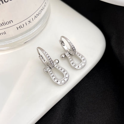 [AuraEcho Jewelry]FORCE 10 FULL DIAMOND DROP EARRINGS MEDIUM MODEL