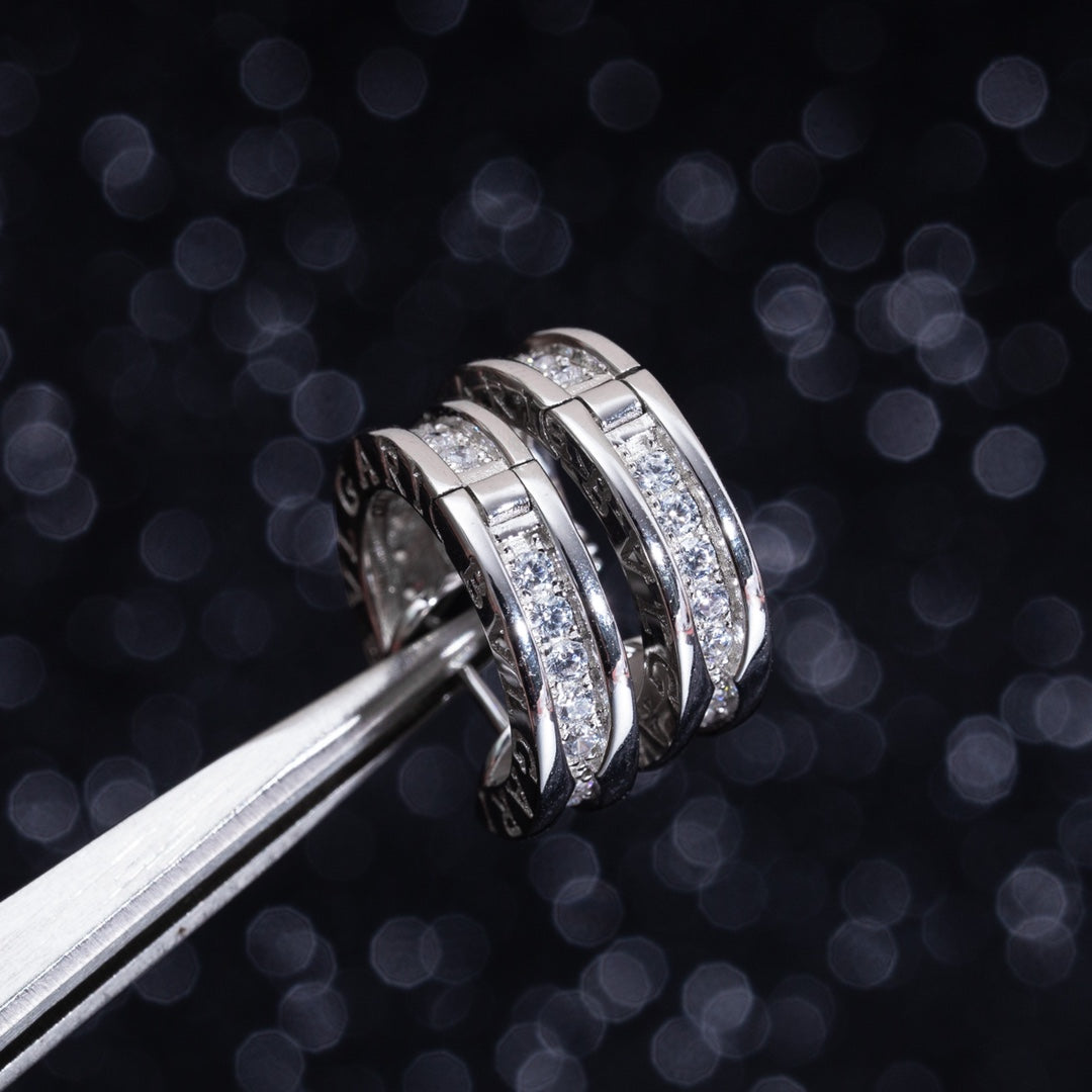 [AuraEcho Jewelry]ZERO 1 MINI SILVER DIAMOND EARRINGS