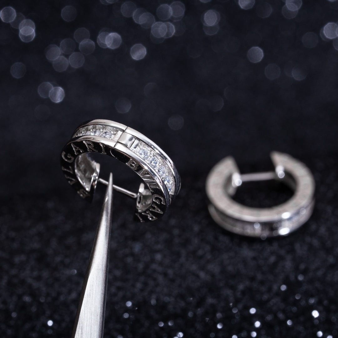 [AuraEcho Jewelry]ZERO 1 MINI SILVER DIAMOND EARRINGS